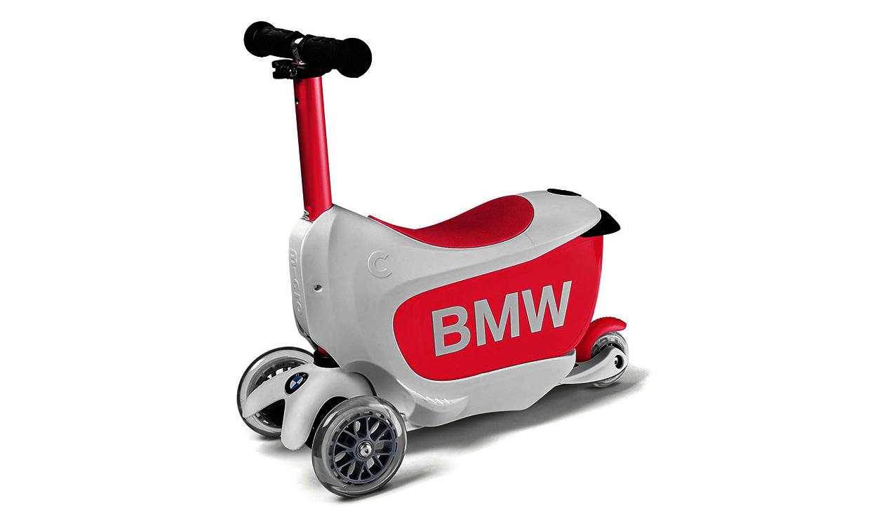 BMW Kids Scooter in weiß/himbeerrot
